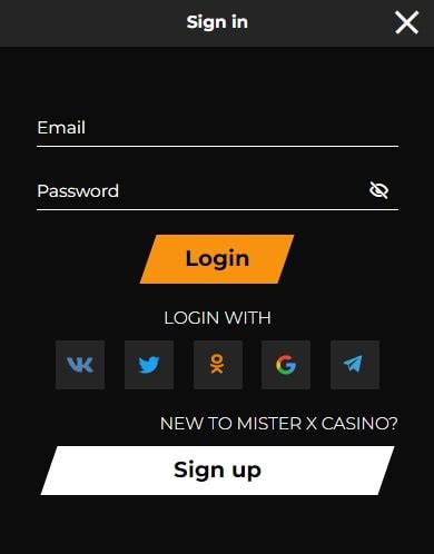 Mister X Casino Login.